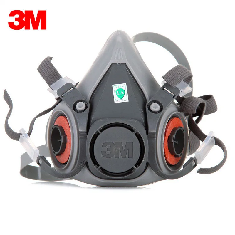 3M 6200, противогаз для лица, респиратор 5N11, анти-частицы, фильтры, распылитель, покраска, защитная, безопасная, рабочая, промышленная, Пылезащитная маска