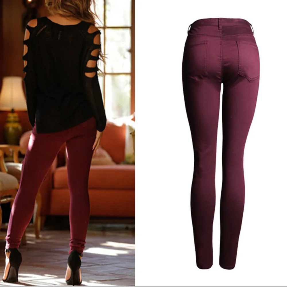 Для женщин Большие размеры уничтожены рваные Эластичные Обтягивающие джинсы