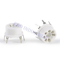 2pcs sliver mini ceramic 7pin tube socket 12ae6 3av6 18ge6 pcb base valve tube amp parts