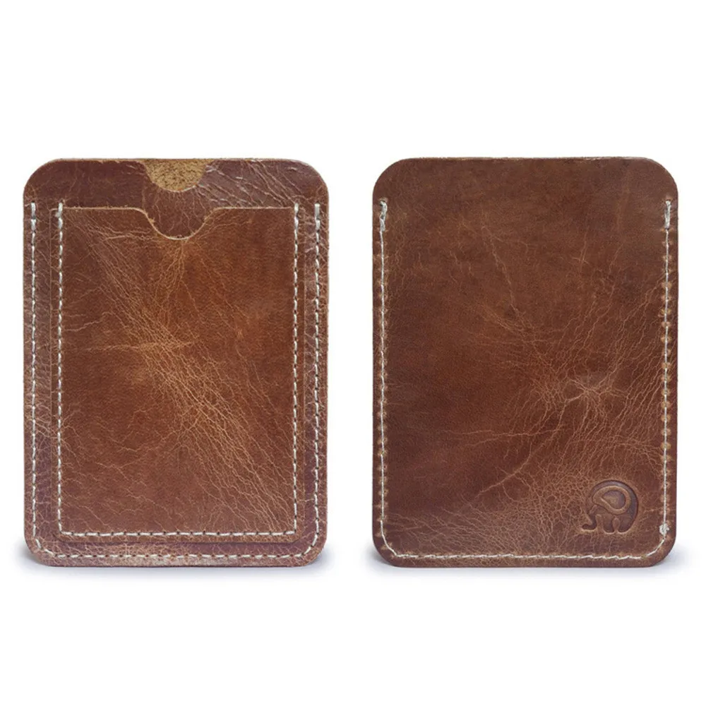 Коричневый держатель для карт тонкая Кредитная карта ID чехол сумка кожаный