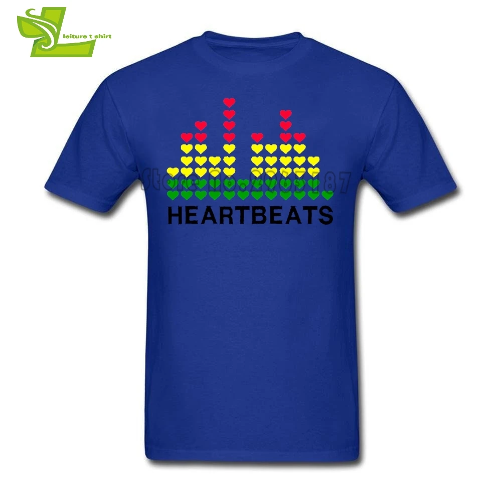 Мужская футболка с эквалайзером Heartbeats летняя круглым вырезом и графическим