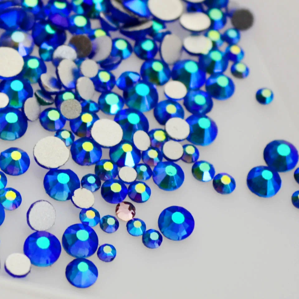 Стразы с синими кристаллами для дизайна ногтей драгоценные камни стразы