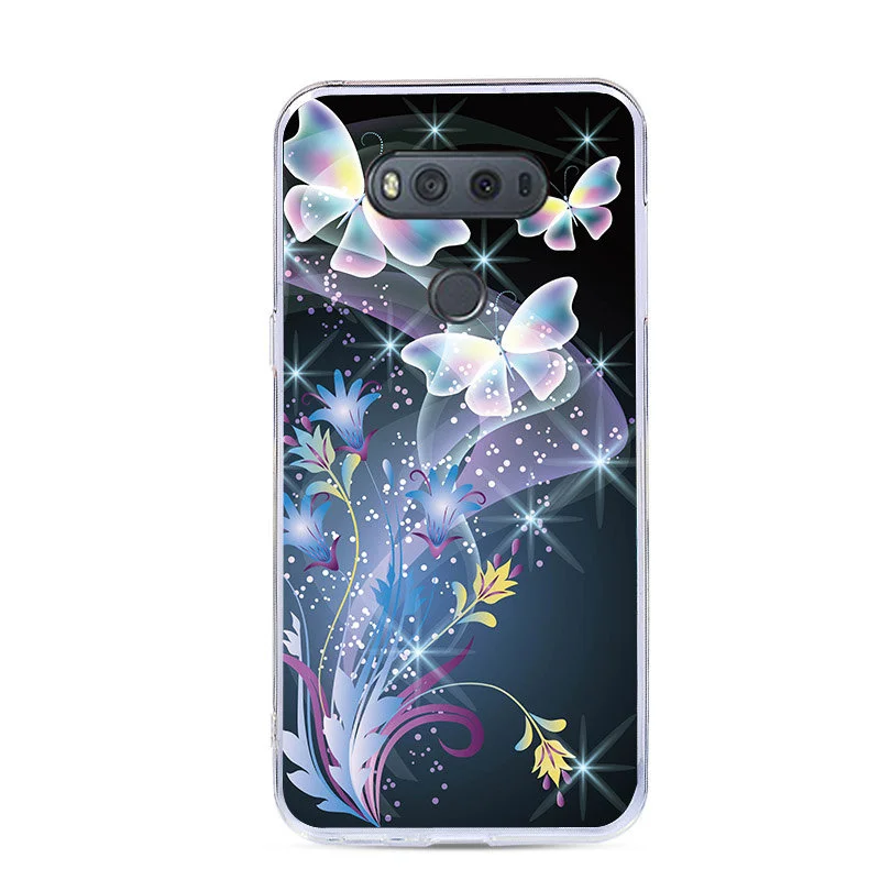 Чехол с рисунком для LG V20 V30 V40 мягкий чехол из ТПУ чехлы изображением цветов и