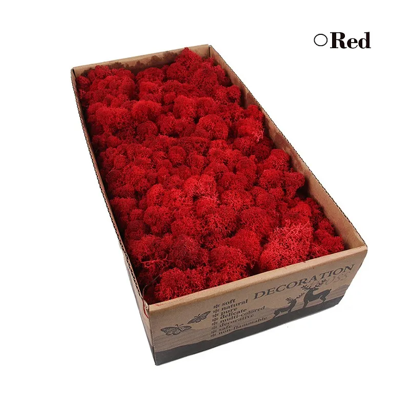 Red 500 г, сделай сам, нескончаемый мох, 24 цвета, натуральный настоящий мох, декоративный цветок для дома, сада, вечерние, свадебные декорации - Цвет: Red