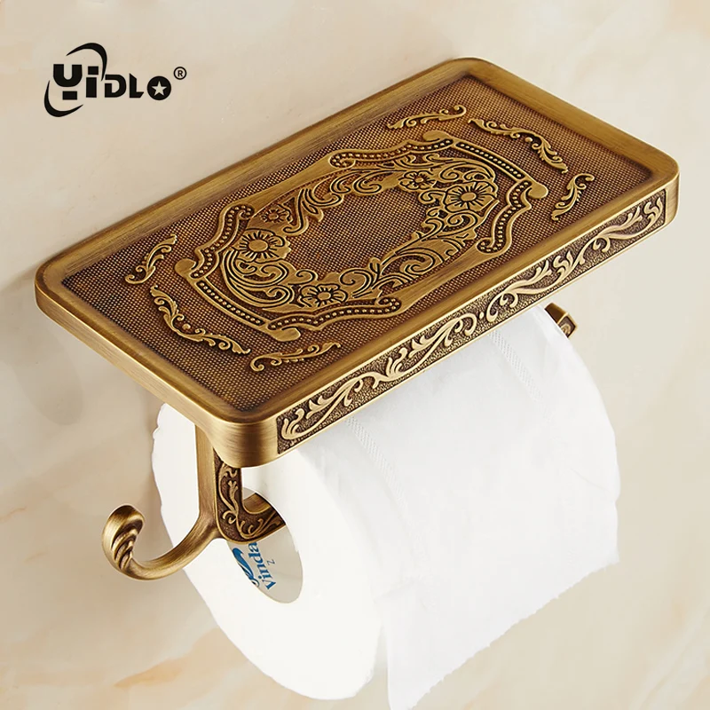 Ванная комната античная полка для аксессуаров Классическая резьба хранения
