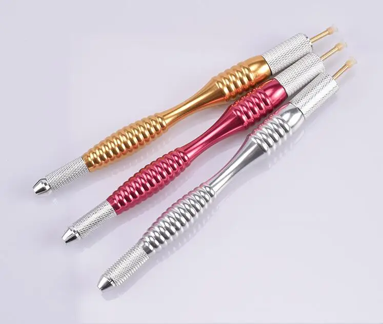 

Double Heads Manual Rotary Tattoo Machine Microblading Pen For Permanent Makeup Tebori Blades Round Needles