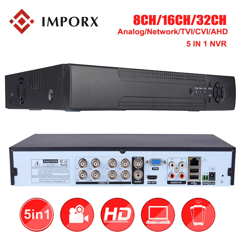 8CH 16CH 32CH NVR CCTV IP камера система безопасности 5 в 1 DVR видеорегистратор Поддержка CVBS