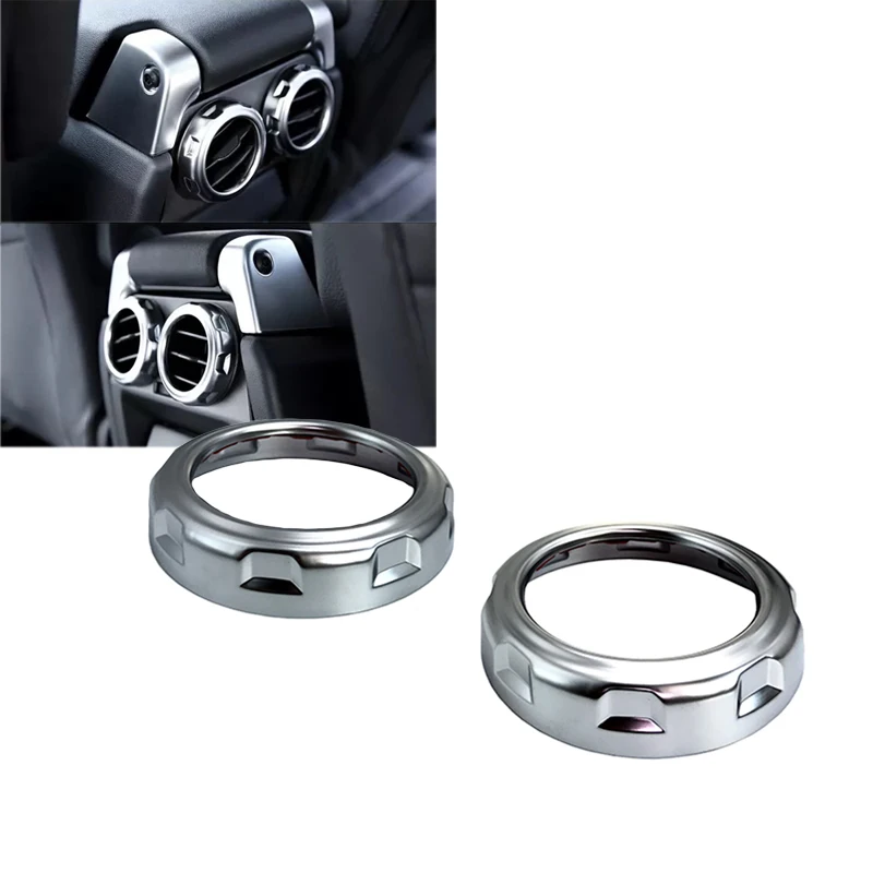 

JEAZEA Car Styling 2pcs Chrome Rear Armrest Box Air Conditioning Trim Cover for Land Rover Range Rover Sport Discovery 4