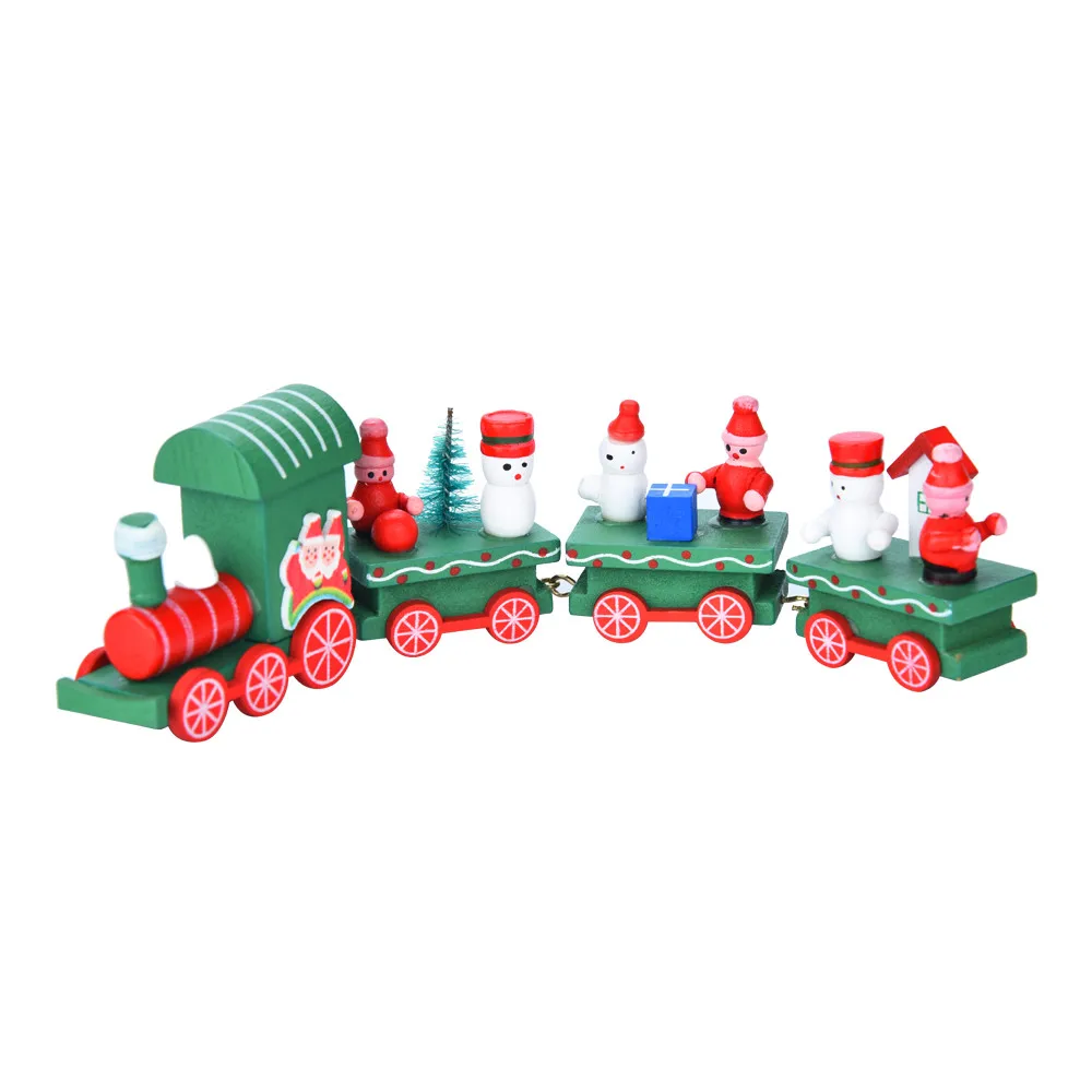 4 шт. деревянный Рождественский поезд украшение подарок сценический набор