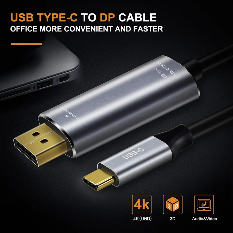 Кабель Cabletime с USB C на DisplayPort 4K 60 Гц Type 3 1 Thunderbolt DP адаптер UHD внешнее видео N101 |