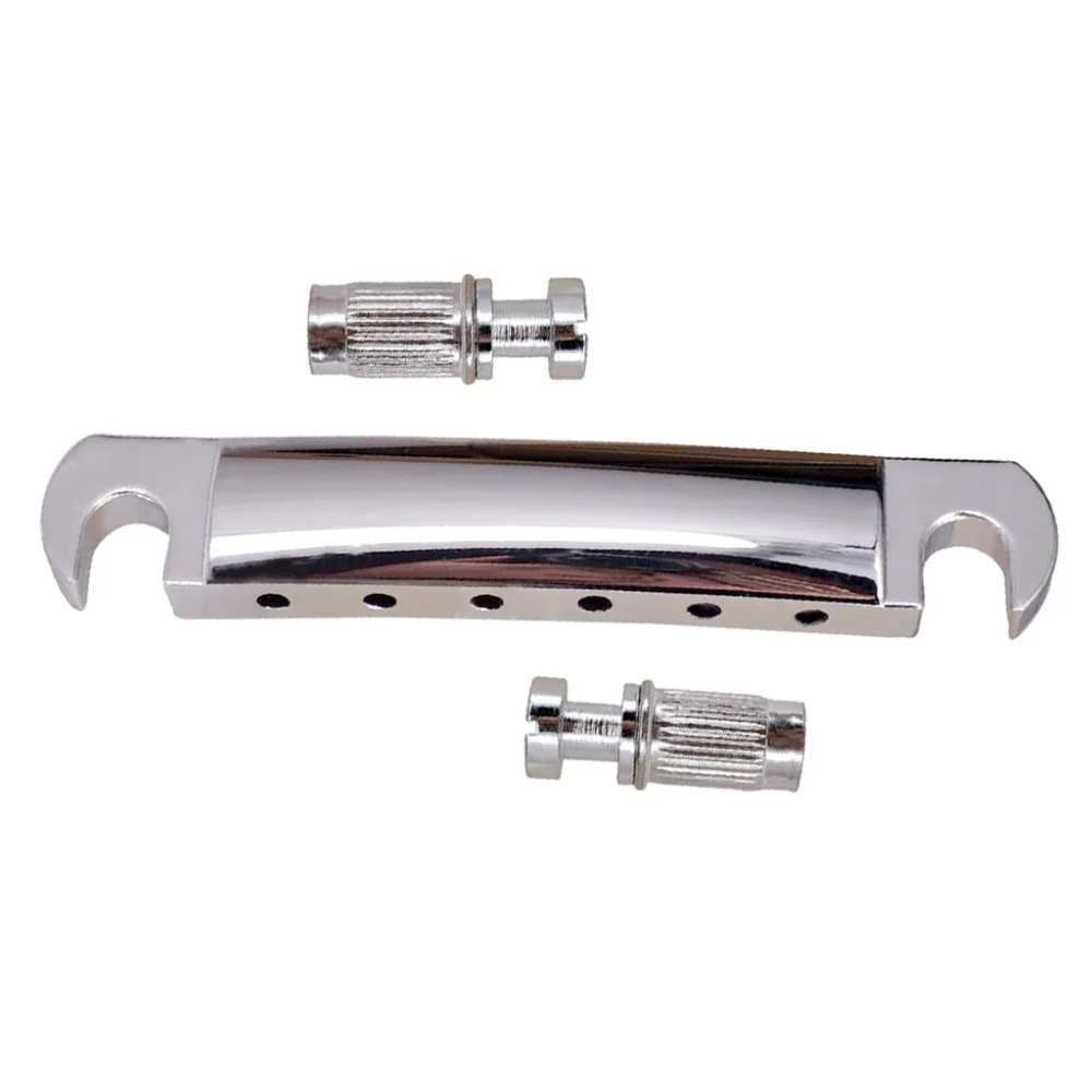 Osttrich 6 String Electric Guitar Tailpiece with Post Silver for Tune-O-Matic Bridge | Спорт и развлечения