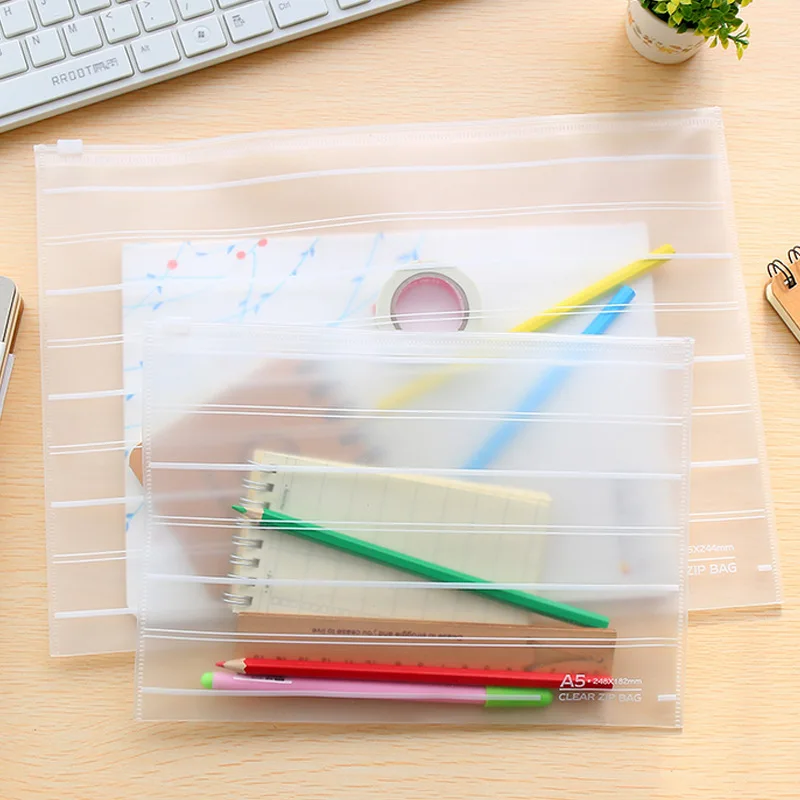 

Coloffice A4 A5 Scrub File Bag Korean Stationery Simple Style Student Pull Side Bill Data File Storage Bag School Supplies 1PC
