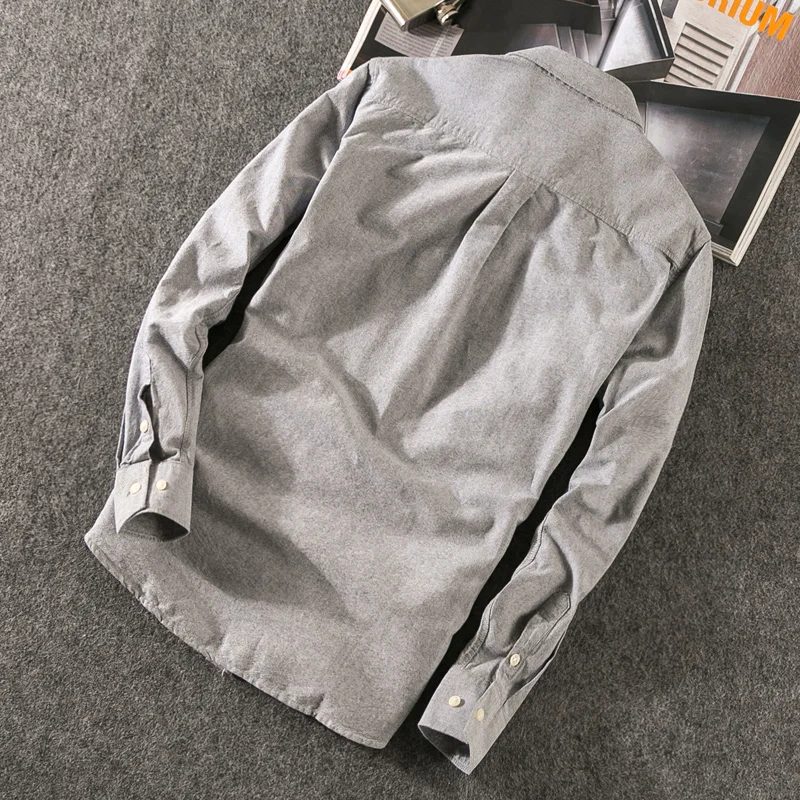 2017 Koran Style New Spring Summer Casul Simple Business Shirts men long sleeve 100% cotton high quality brand clothing slim fit | Мужская