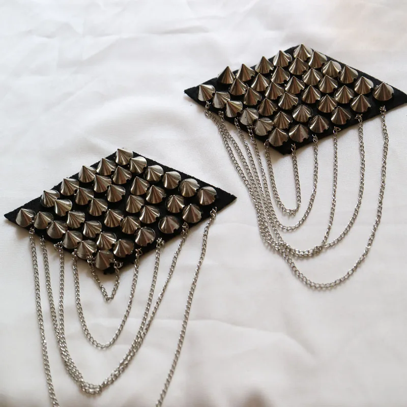 2 шт./пара эполеты с бусинами и кисточками для одежды нашивка в стиле панк костюма