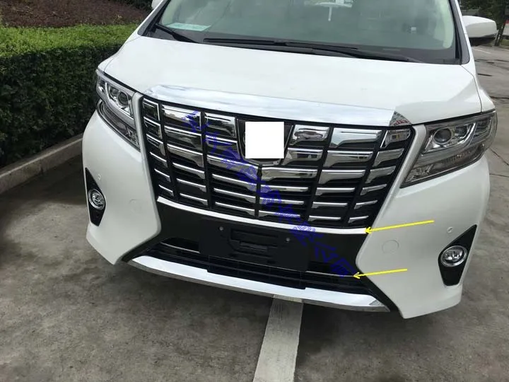 For 2016 2017 2018 Toyota luxuriousness Edition Alphard ABS Chrome Front Bumper Skid Protector Guard Plate trim strip | Автомобили и