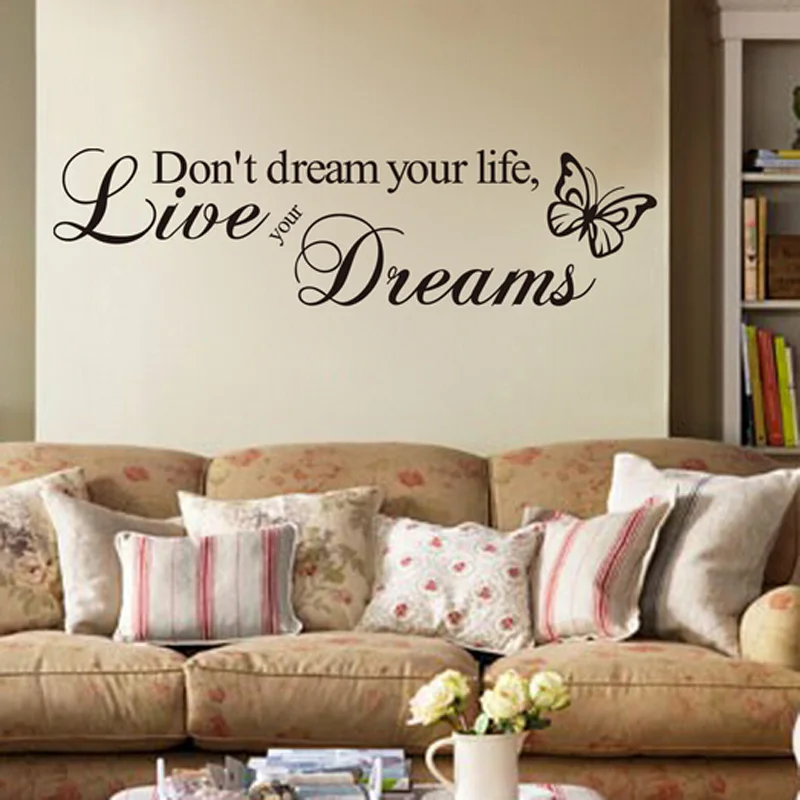 Новая наклейка на стену с надписью Live your Dream переводная Съемная Виниловая для