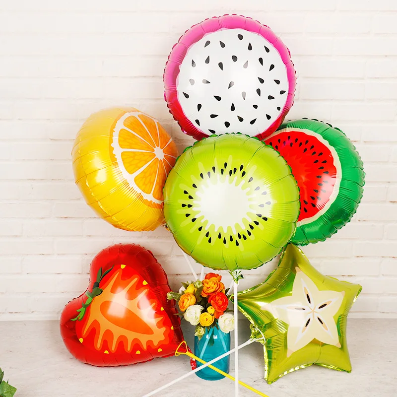 

Wholesale Fruit Strawberry Pineapple Watermelon Foil balloons Birthday Summer Party Helium Globos Decor kids toy Gift Supplies