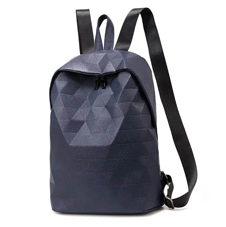 Dark Blue Женский рюкзак из искусственной кожи, школьные сумки для девочек-подростков, простой женский рюкзак в клетку, рюкзак для путешествий в консервативном стиле - Цвет: Dark Blue