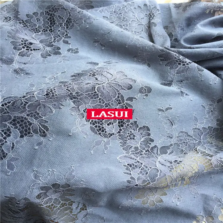 1.5M X 1.5M LASUI 1,5 м = 1 шт Высокое качество 23 Цвета двухцветная красивая кружевная ткань с ресницами DIY платье рубашка ткань мягкая приятная для кожи C0157 - Цвет: 1.5M X 1.5M