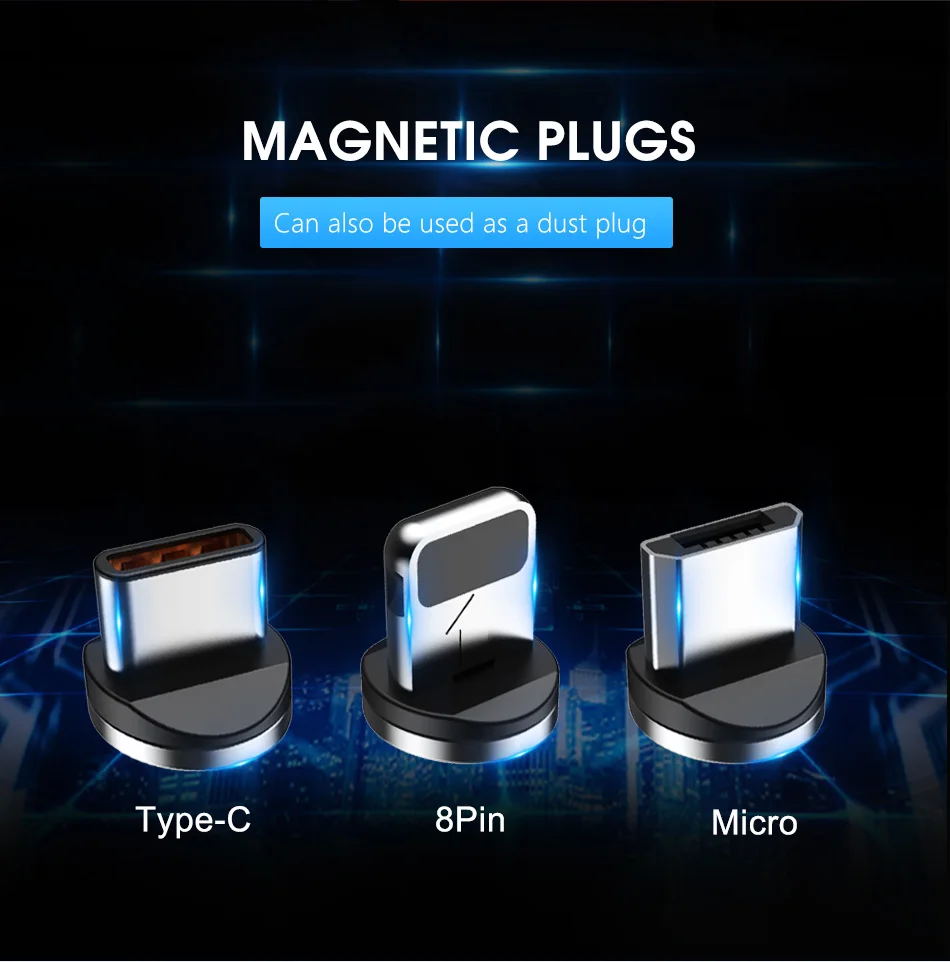 ACCEZZ Магнитный кабель Micro usb type C для iPhone X XS MAX XR 8 Магнитная Зарядка для samsung S10 Быстрая зарядка телефонный кабель шнур 2 м