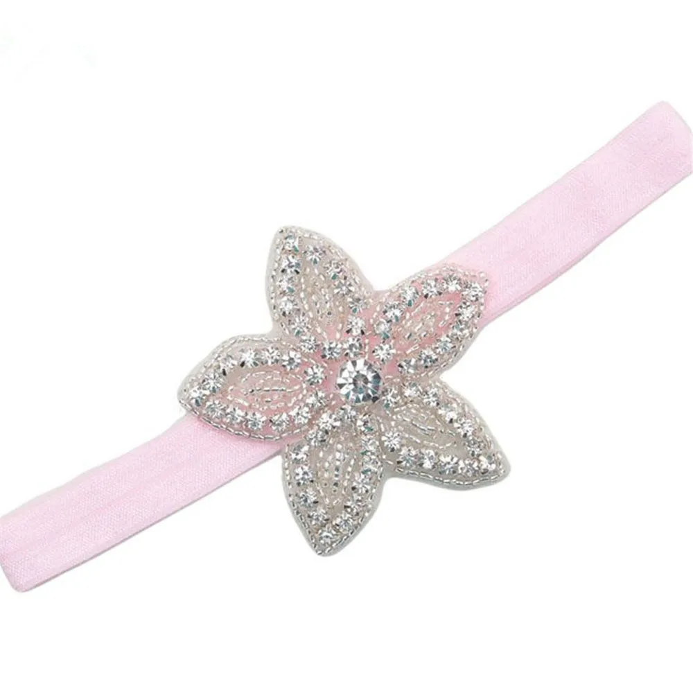 Детские Брошь из горного хрусталя для Девочек Цветочная головная повязка со звездами ленты для волос Детские девочек-гостей на свадьбе вечерние аксессуары для волос принцессы Головные уборы