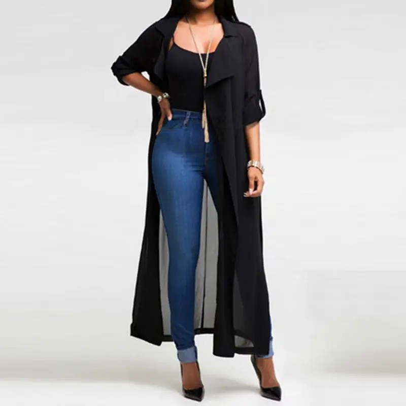 Осенний элегантный Африканский винтажный Женский Тренч большого размера