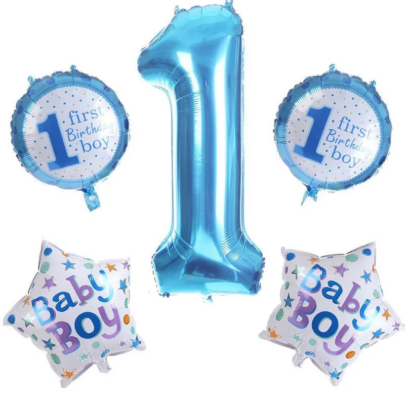 4pcs balloon Блеск один баннер гирлянда из букв ребенок 1-й День рождения 12 месяцев фото плакат первый день рождения украшение один баннер фоторамка - Цвет: 4pcs balloon