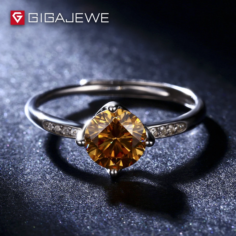GIGAJEWE Муассанит без огранки драгоценный камень бусины 1.0ct Серебро 925 Группа Золотой Цвет для женщин модные ювелирные изделия