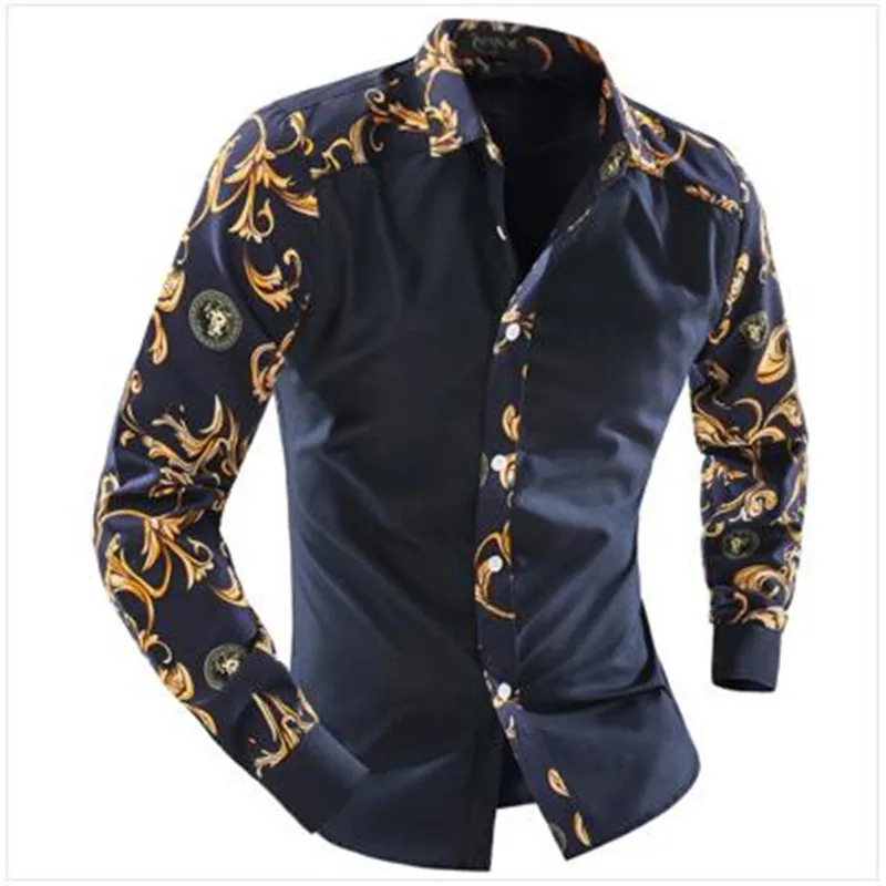 2017 мужская мода рубашка фантазия шить прилив тонкий квадратный воротник платье с