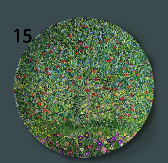 Klimt Rubens, классические женские декоративные тарелки, керамическое домашнее художественное блюдо, для отеля, гостиной, австрийский дисплей, Масляные картины, тарелки - Цвет: 15