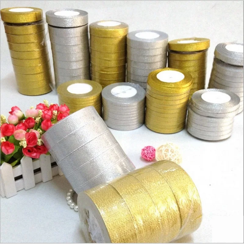 25 ярдов/партия 3/8 дюймов (10 мм)|25 yard|ribbon weddingsilver ribbon |