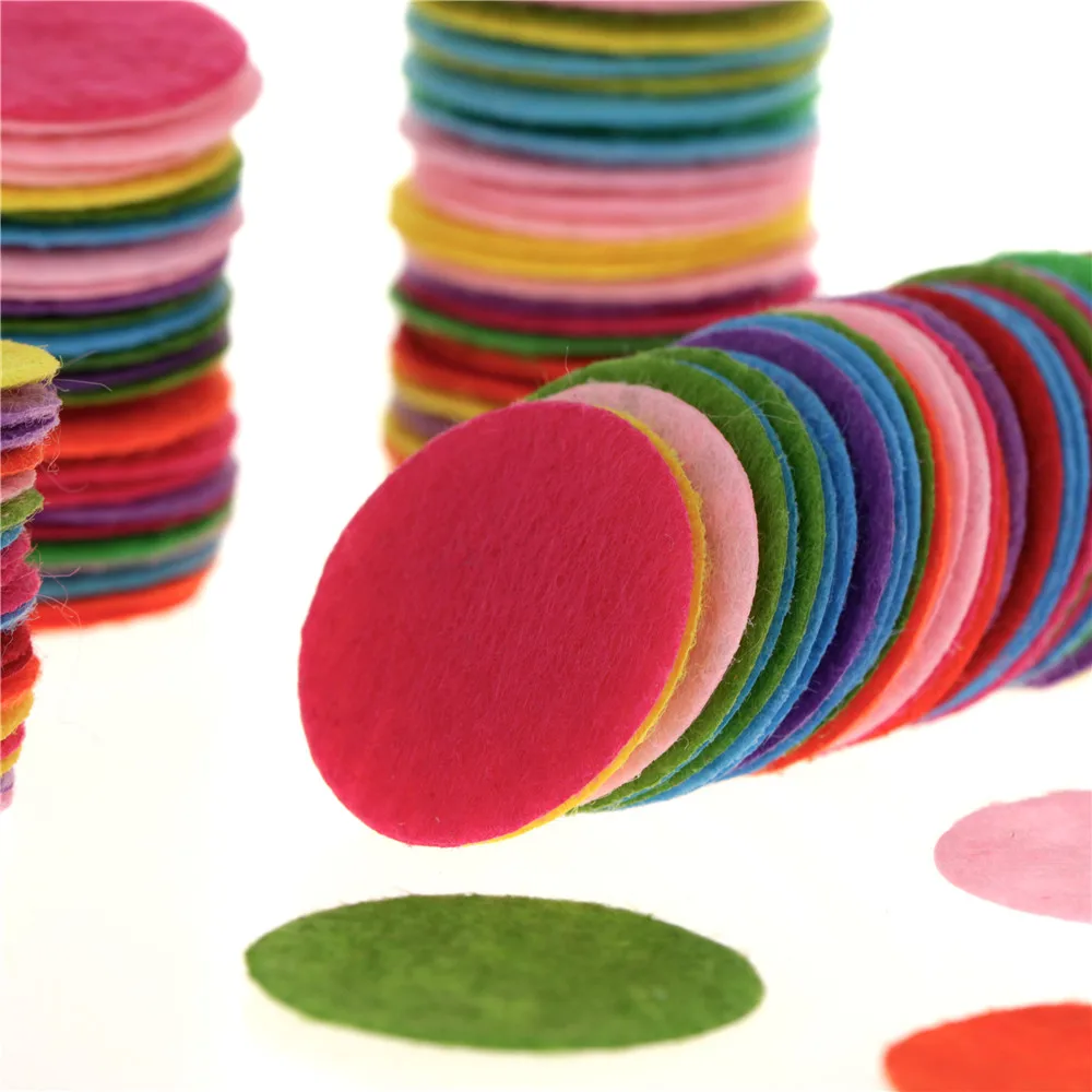 200 шт 25 мм войлочные прокладки круглой Форма DIY шитье ткань брошь в форме цветка и
