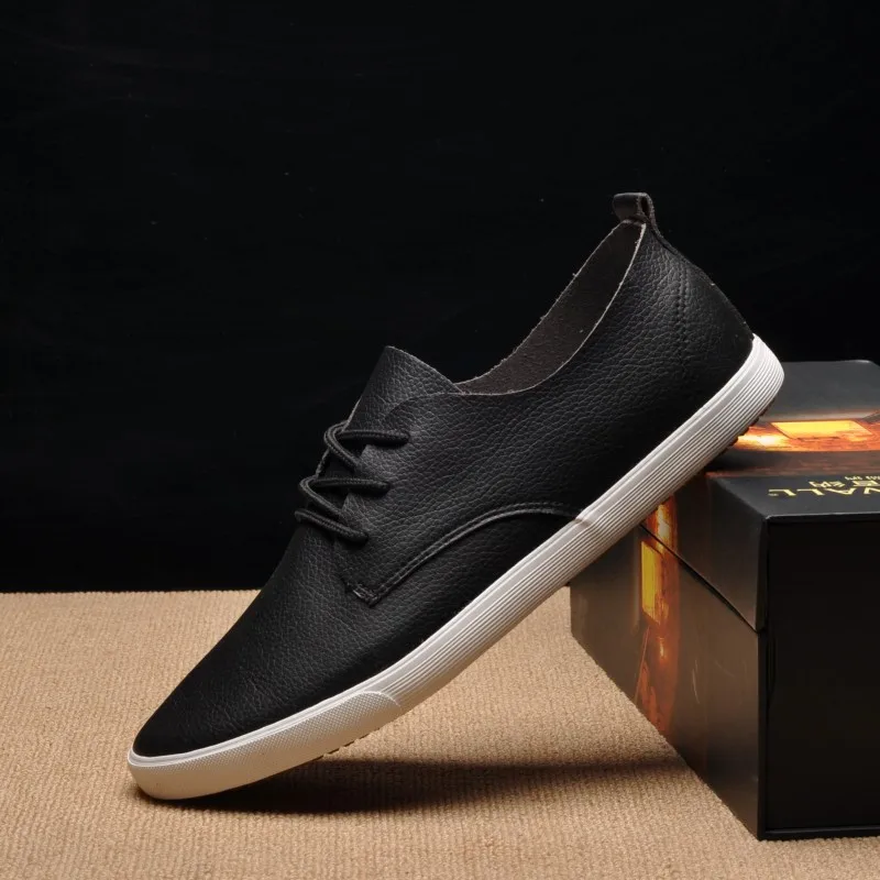 New Summer Men Shoes White Sneakers Soft Light Weight Casual Flats Zapatos Hombre Fashion Black Pu Leather | Обувь