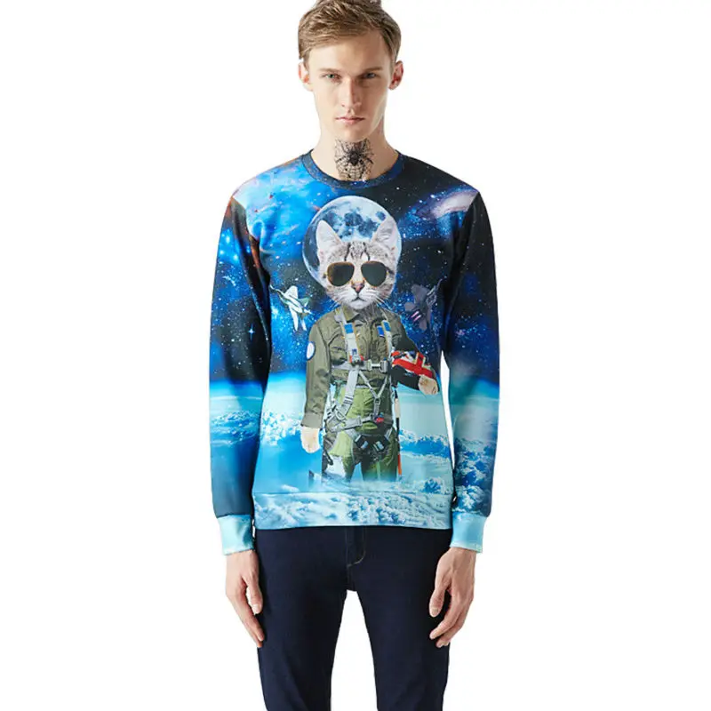 Мужская толстовка с длинным рукавом свитшот 3D принтом в стиле Харадзюку