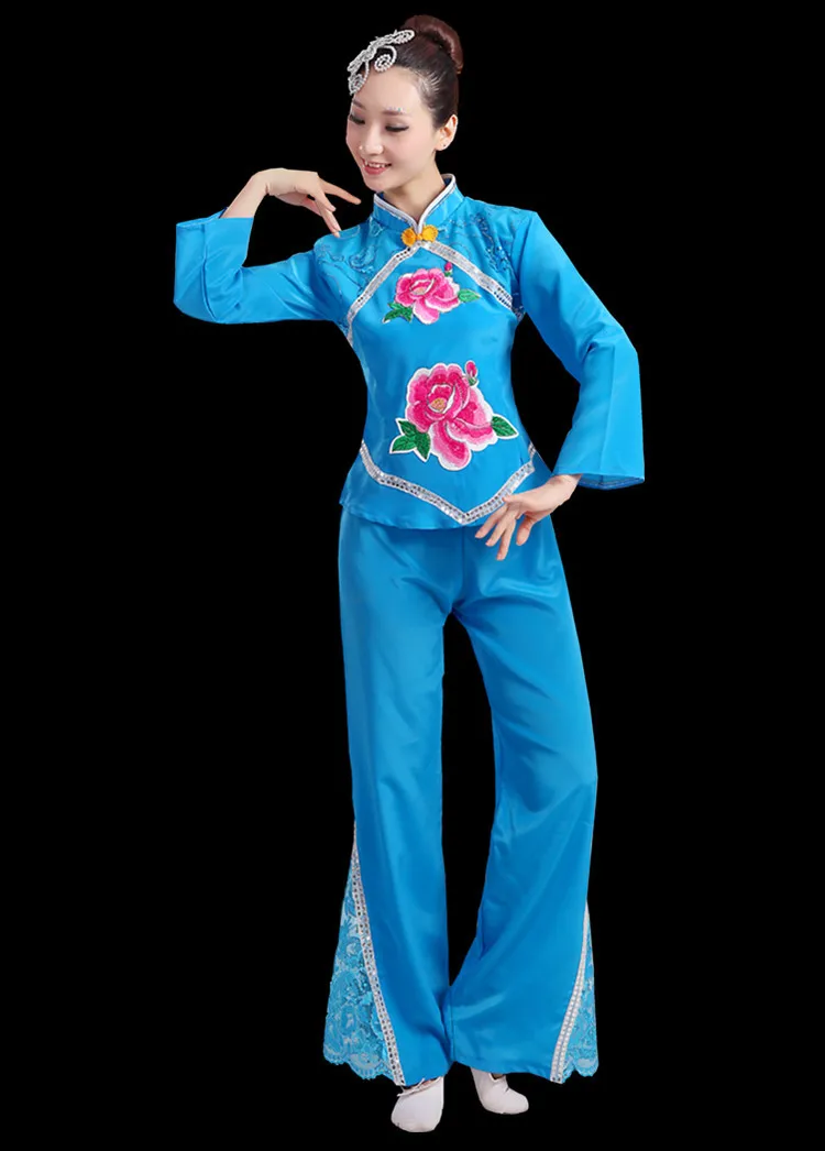 Китайский стиль Hanfu Женский костюм для взрослых среднего возраста барабаны Yangko