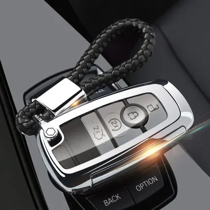 Мягкий чехол для ключей из ТПУ для Ford Fusion Mustang Explorer F-150 F-250 F-350 чехол для пульта дистанционного управления - Название цвета: silver with keychain