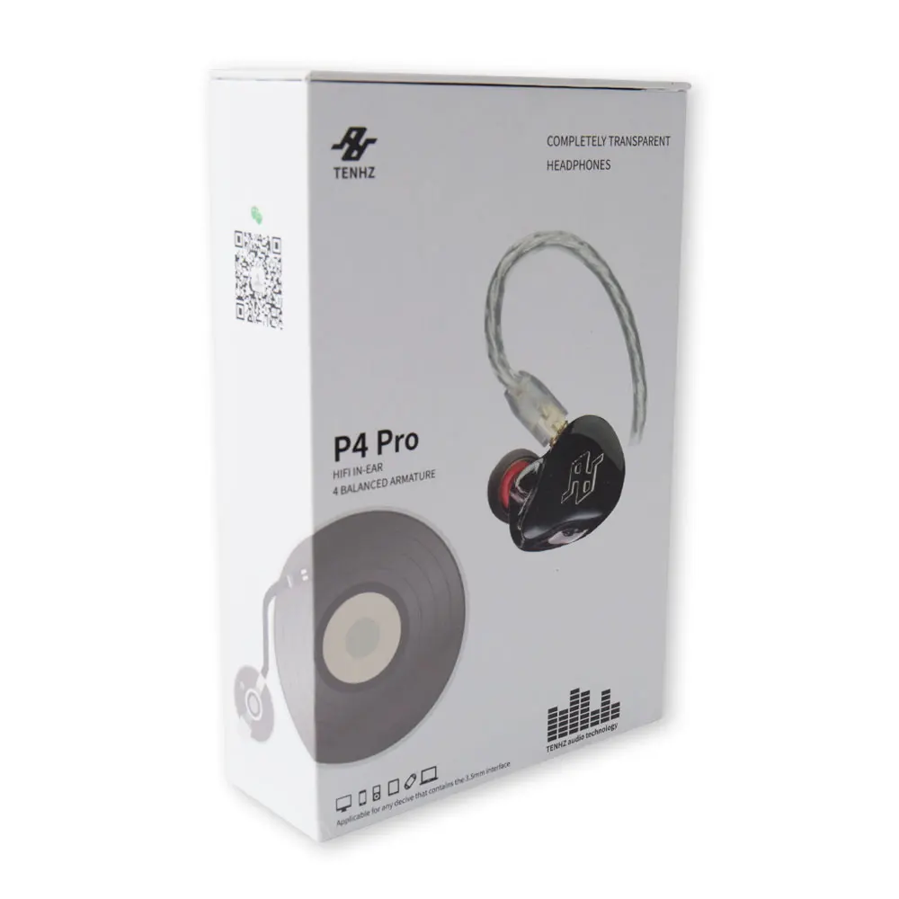 Сбалансированные наушники TENHZ P4 PRO 4BA Knowles арматурные с монитором MMCX