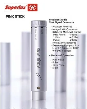 Superlux Pink Stick Phantom Powered генератор тестовых сигналов розовая полярность шума со встроенным разъемом XLR