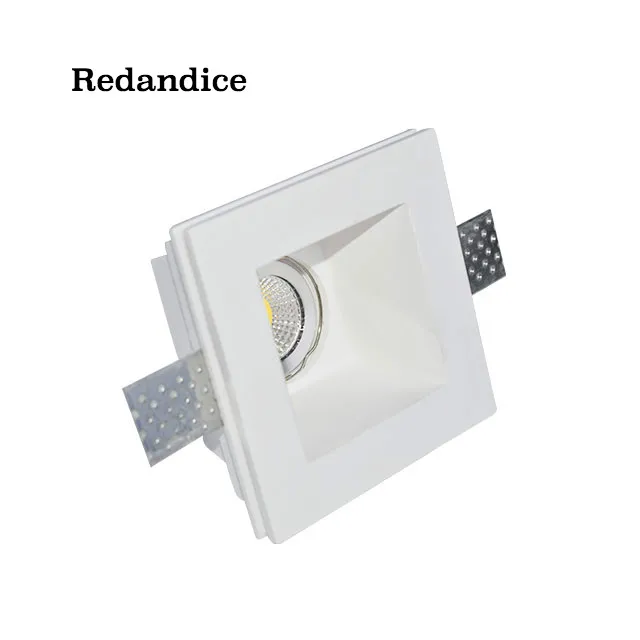 Redandice квадратный светодиодный прожектор paintable gesso потолочный светильник ручной