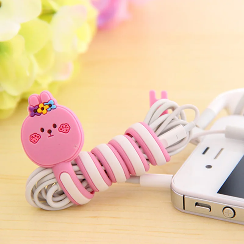 2 шт. милый мобильный телефон с мультяшками USB крепление кабеля провода Органайзер держатель гарнитуры Линии Зажим для намотки кабельные стяжки