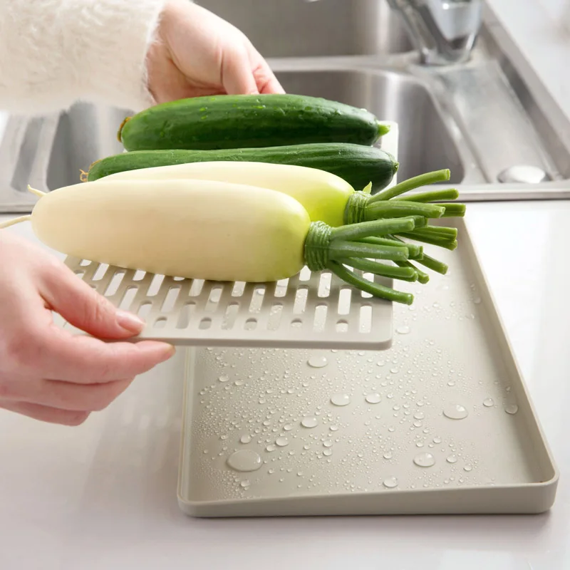New Kitchen Organizer Double Layer Dish Vegetable Water Tray Drainer Multifunctional Drying Rack Washing Holder Storage | Дом и сад