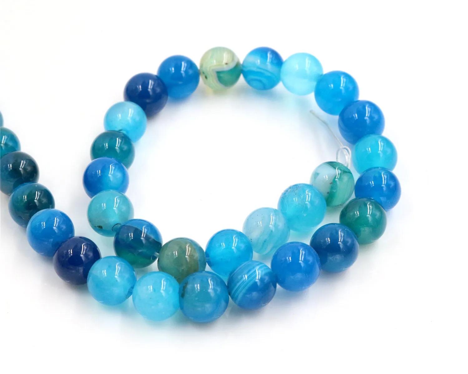 

8mm 45pcs/string Natural Blue lines Stone Special Stone Round beads For jewelry making Wholesale and Retail-M7-05