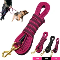 long dog tracking leash non slip nylon training leads walking leads 2m 3m 5m for medium large dogs heavy duty