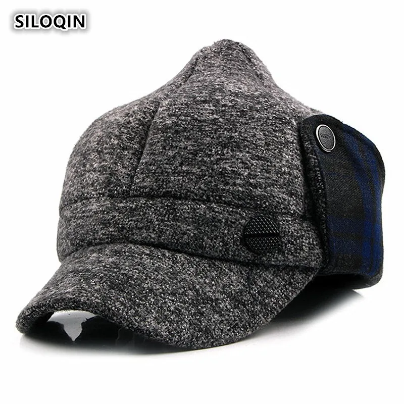 SILOQIN осень зима Новая модная женская бейсбольная кепка утолщенная с защитой от
