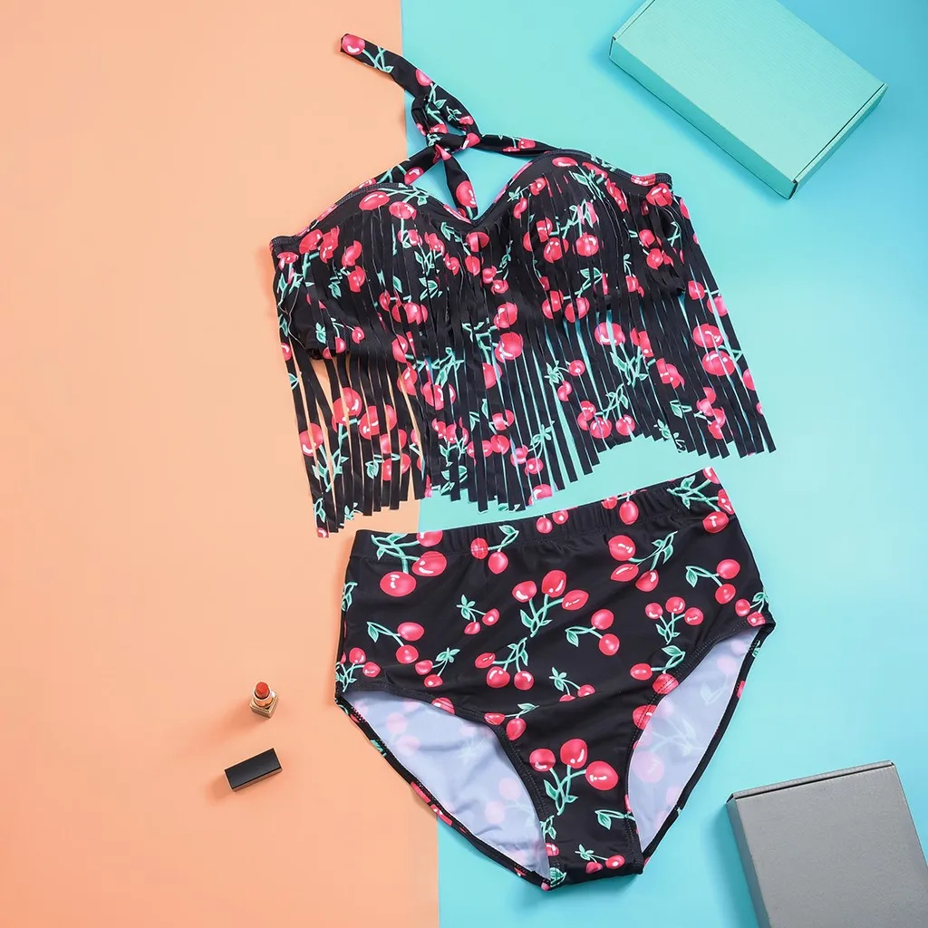 Модный Купальник Плюс размер женский пуш ап мягкий комплект бикини бюстгальтер