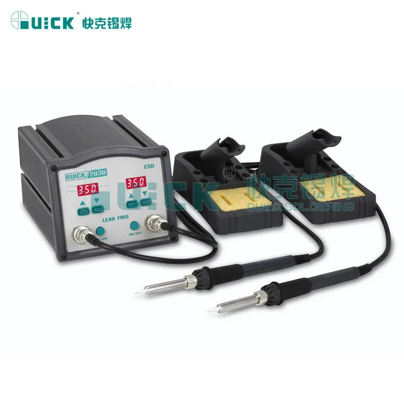 

Original QUICK203D duplex soldering station soldering iron SMD rework soldering 90W 220V high frequency soldering iron