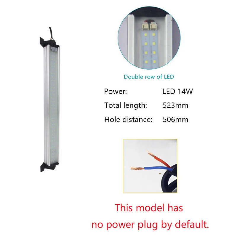 LED 14W Светодиодные рабочие огни для станков с ЧПУ 220 В 8 Вт-40 Вт взрывозащищенные водонепроницаемые лампы для гаражного токарного станка фрезерные швейные промышленные светодиодные светильники 24 В - Цвет: LED 14W