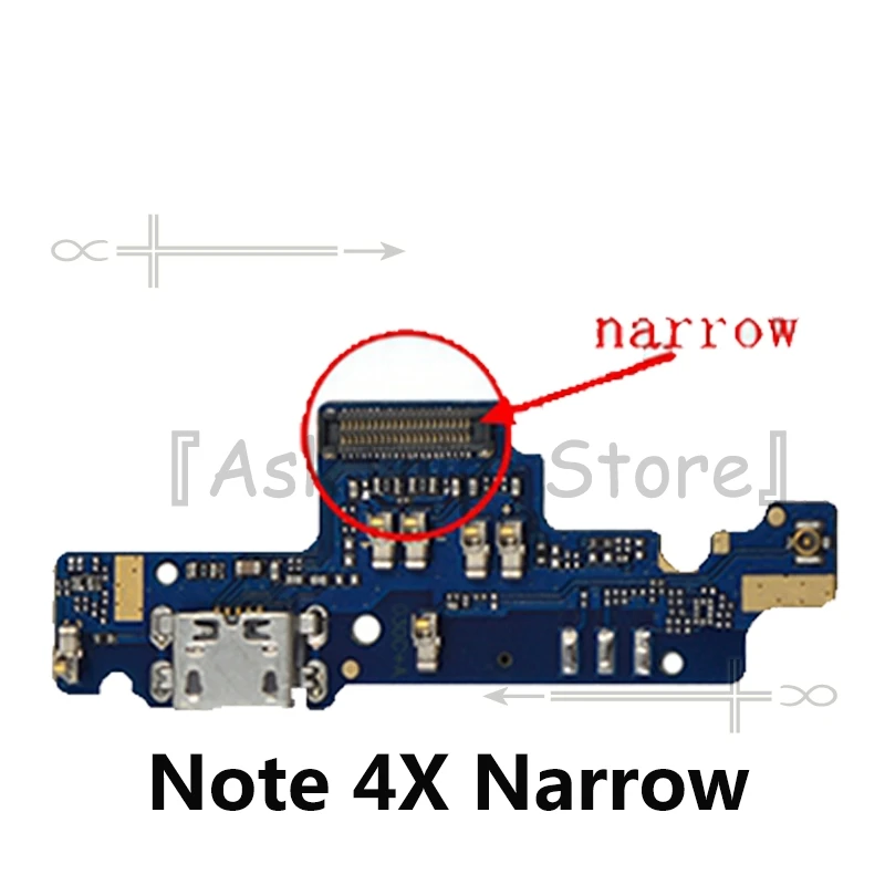 Redmi Note4 Narrow Для Xiaomi Redmi Note 2 3 Pro 4 4X узкий широкий Redmi Note 5 5A Pro USB плата с зарядным портом док-станция гибкий кабель соединитель запчасти - Цвет: Redmi Note4 Narrow