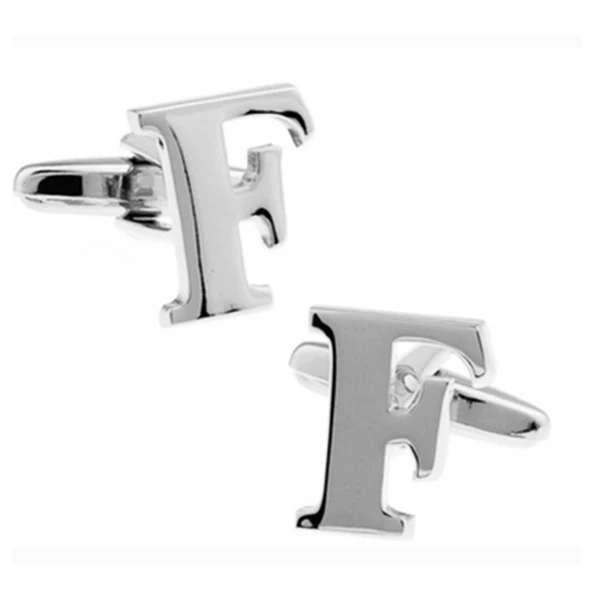Продвижение Модные Запонки мужские буквы A-Z дизайнерские запонки серебристые