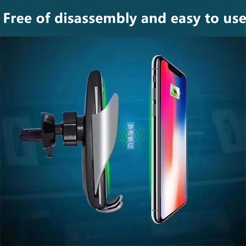 Автоматическое зажимное беспроводное автомобильное зарядное устройство для iphone
